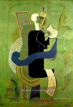 Homme assis au verre Femme et homme 1914 Kubisten Ölgemälde